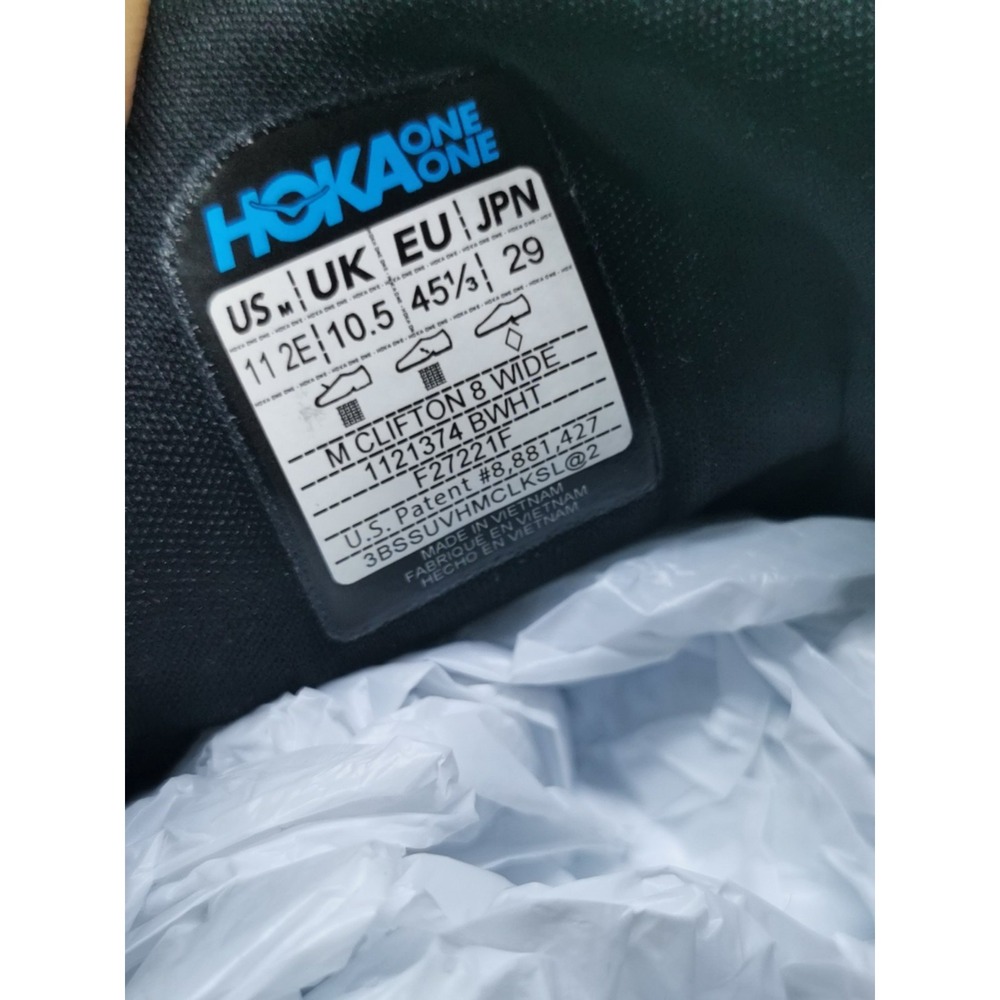 Hoka Hoka One Clifton 8 Men's Shoes Size 11 EE Extra Wide Running Sneakers Black - Picture 14 of 16